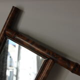 Square bamboo mirror 38x38cm