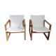 Paire de fauteuils toilés années 70