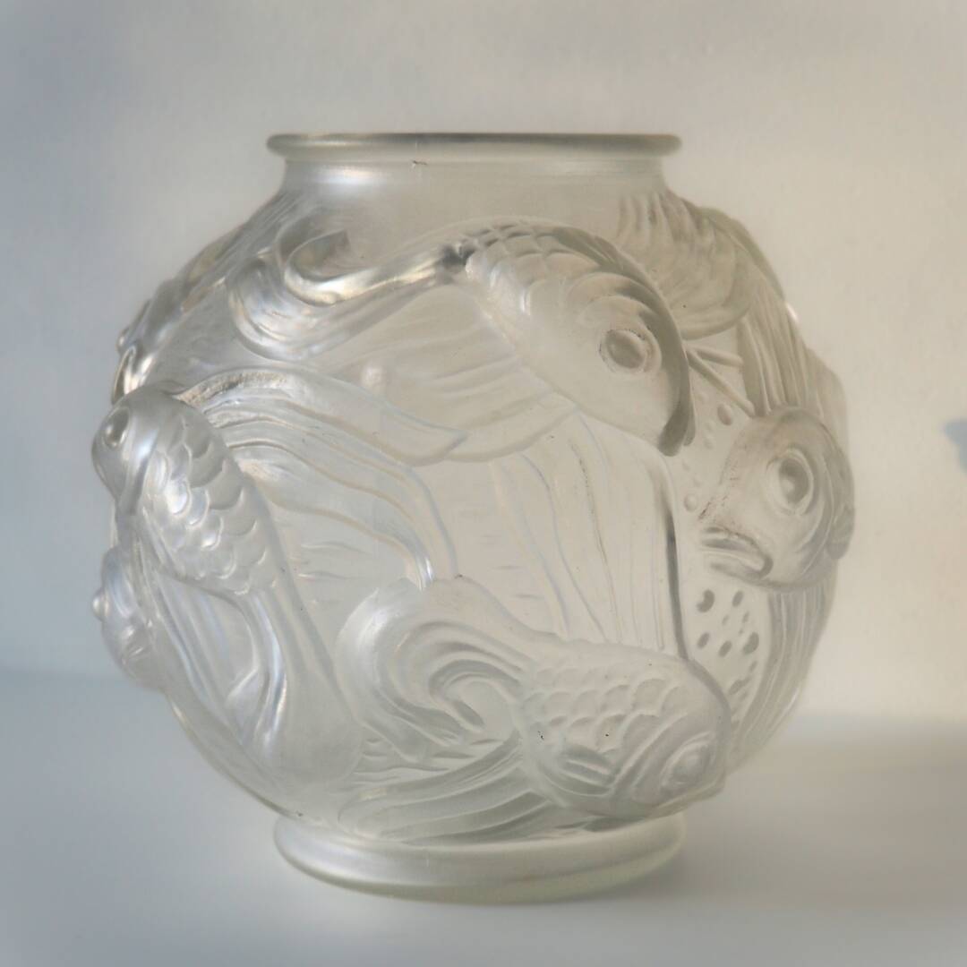 Vase en verre de Bohême Art Déco des années 1930 par Josef Ingwald