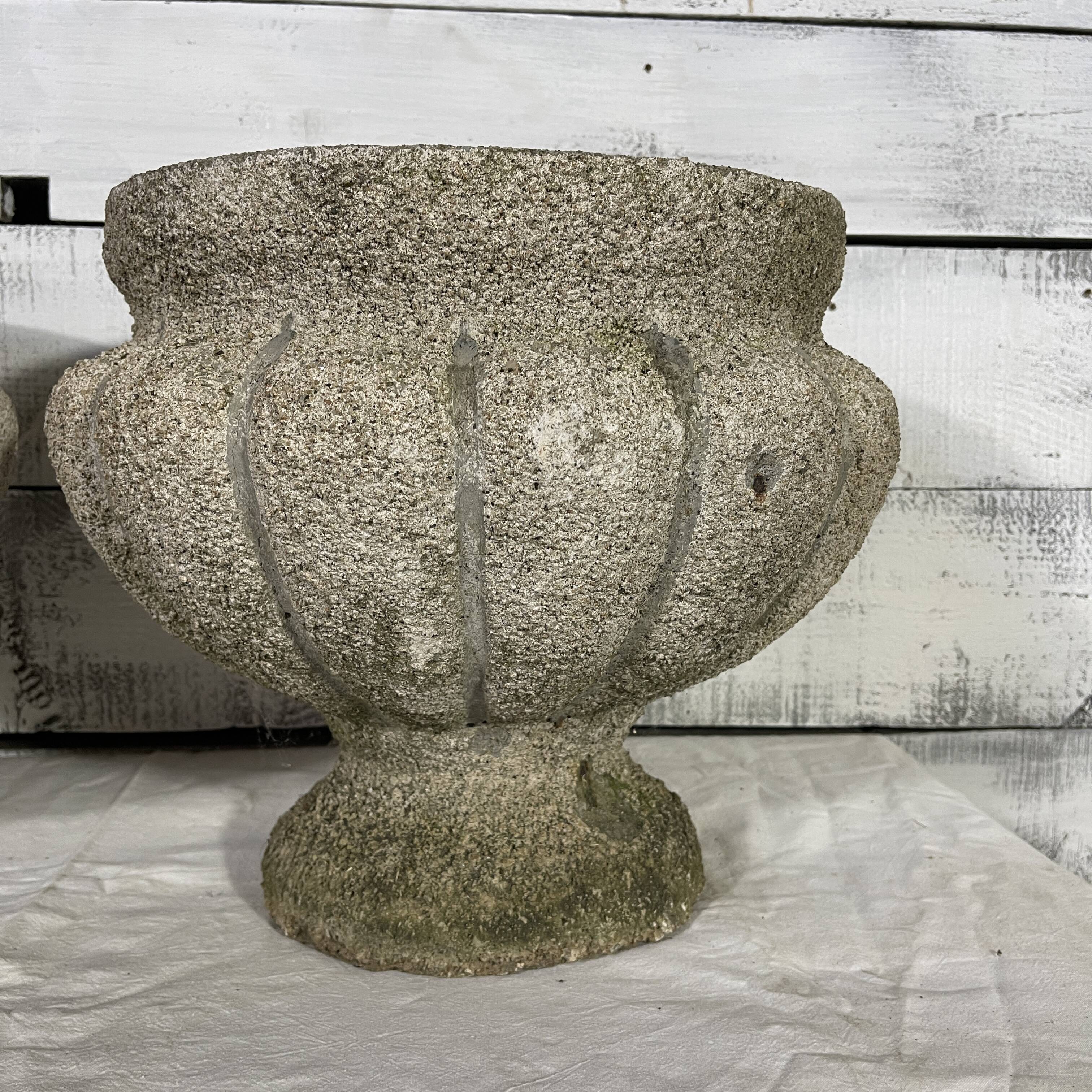 Pair of concrete planters