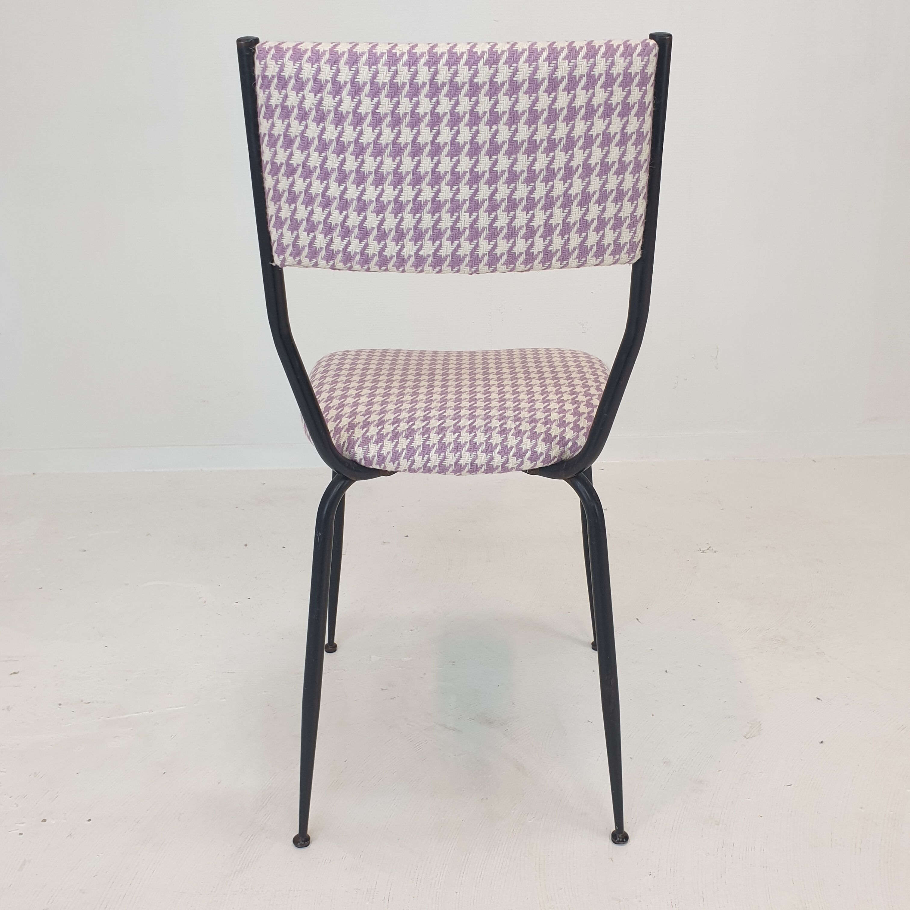 Set of 4 Italian Metal Dining Chairs, 1960's