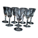 Set of 8 cerdagne wine glasses in cut crystal from saint louis h13cm