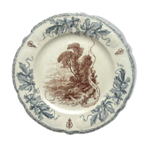 Assiette Art Nouveau Terre de Fer Choisy le Roi, modèle Louis XIII : Le Soir