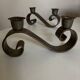 Pair of corrugated wrought iron candlesticks 1950