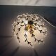 Flush mount Flower Design in crystal glass and gilded metal, 1980s, Germany