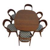Table & 6 chaises Baumann modèle "gondole"