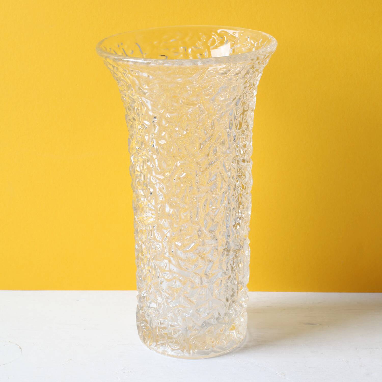 Pressed Glass Vase by Václav Hanuš / Libochovice / Czech Republic / 1970