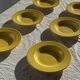 Set of 6 vintage yellow deep plates D22.5 H3.5