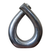 Contemporary minimalist design cast aluminum soliflore vase in silver