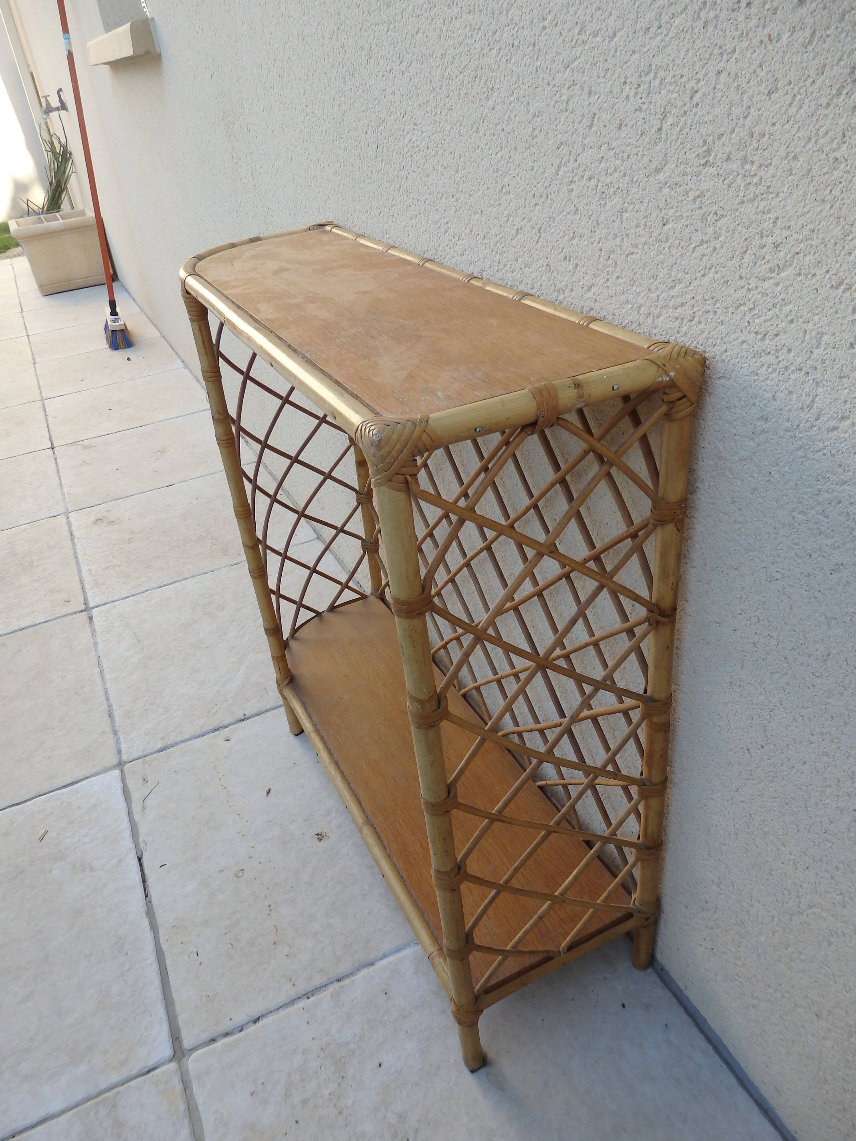 Rattan shelf cabinet