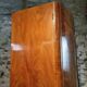 French Art Deco walnut wardrobe with mirror, 1930s