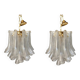 Sculptural Pair of Mazzega Style Murano Glass Selle Chandeliers