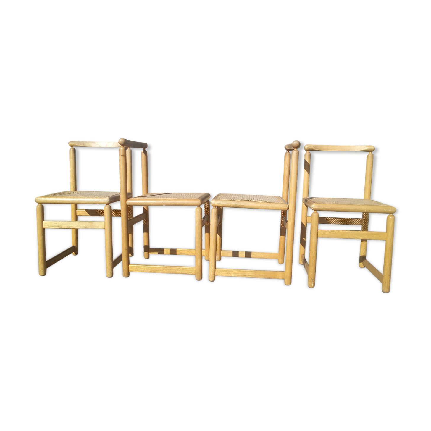 Series of 4 chairs with new canning