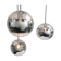 Set of 3 Mirror Glass Globe Suspension Lamps, 1960s