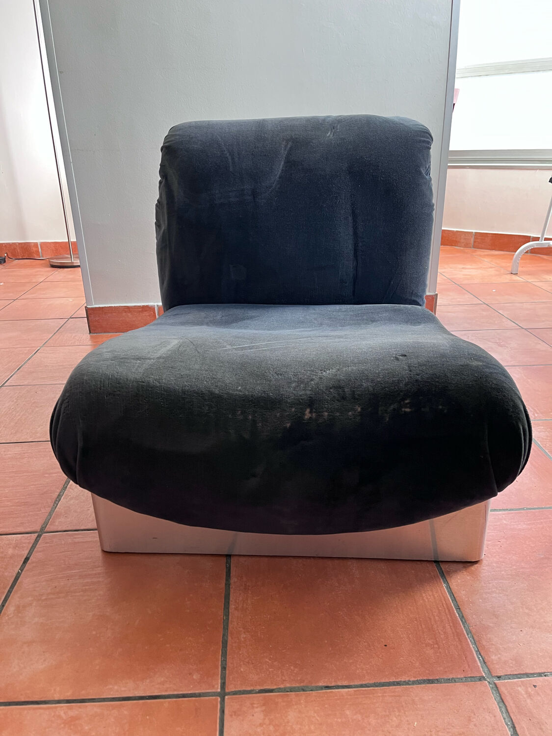 Brushed steel armchair 1970