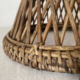 Rattan and cane stool in the shape of a Tam Tam stool