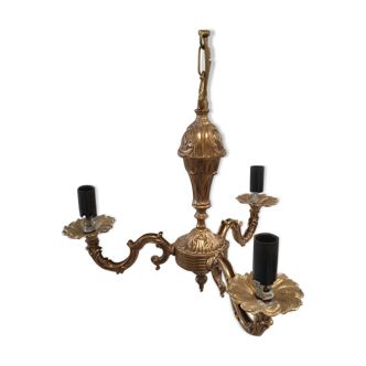 Triple chandelier in bronze