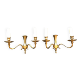 Pair of brass wall lights