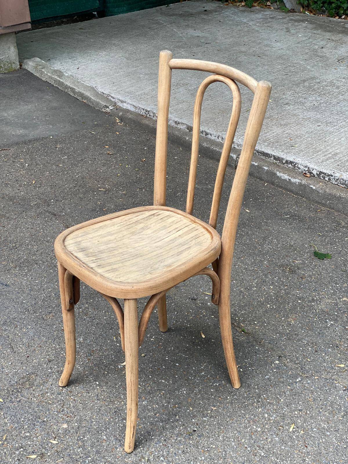 Stripped bentwood bistro chair Thonet no. 18