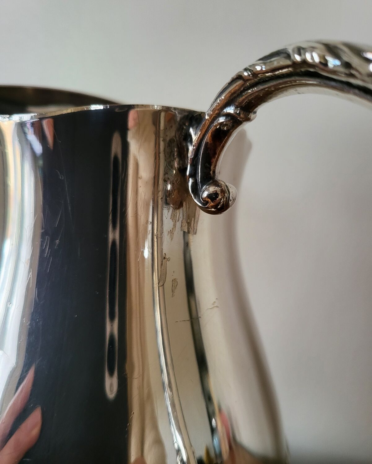 Old Silver-Plated Metal Jug