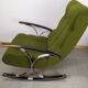 Rocking chair fauteuil a bascule chrome vert - vintage