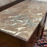 English toilet furniture in mahogany and marble from the early 20th century.