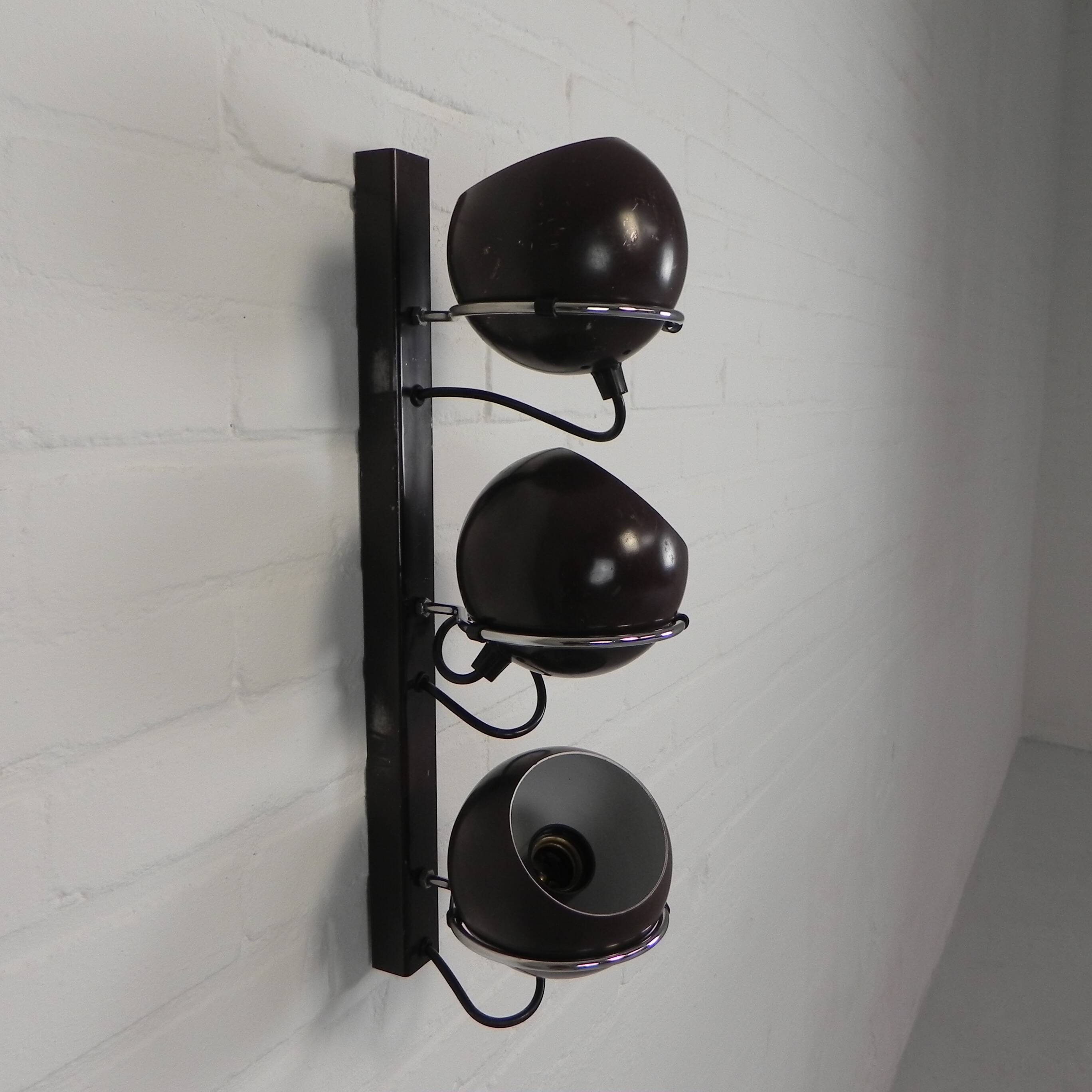 Gepo wall lamp with 3 globes, 1960s