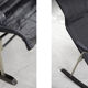 Vintage Mid-Century Postmodern Minimalist Black Leather Rocking Chair by Takeshi Nii, 1950s