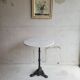 Round table bistro in white marble