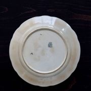 Antique flat plates, ironstone, Onnaing Nord - Floral and ribbon pattern.
