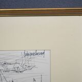 French school of the 20th century "the boat in a port with the elegant women"