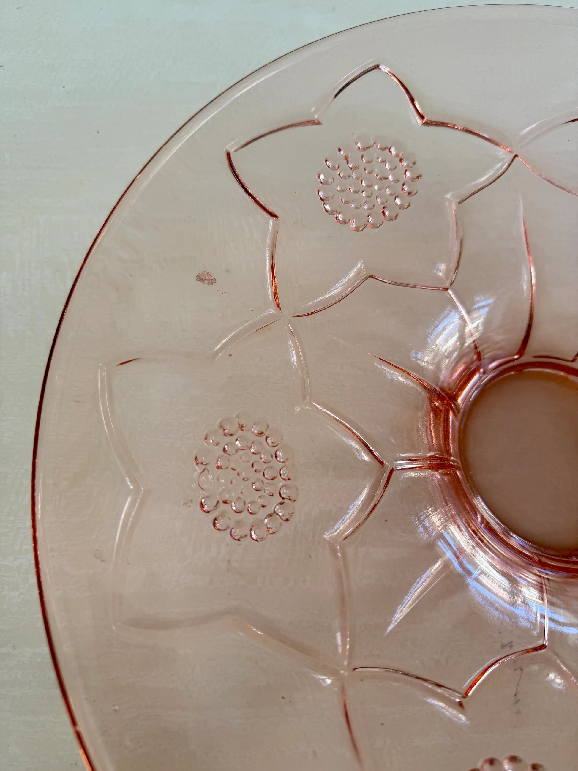 Plate in rosaline - floral patterns