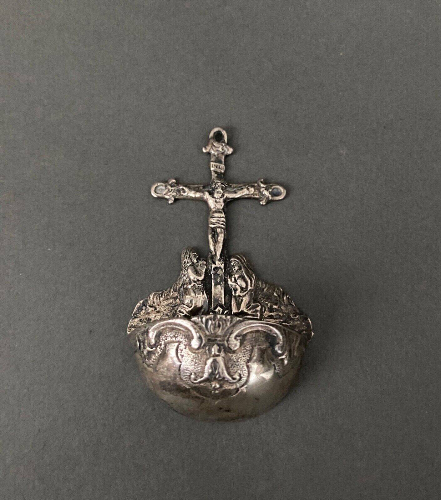 Silver stoup with 18th century Calvary decoration