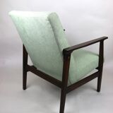 Fauteuil vert clair vintage années 1970