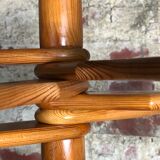 coat rack on foot in solid pine 6 hooks made in Sweden