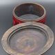 Wooden chapati box and fittings from India