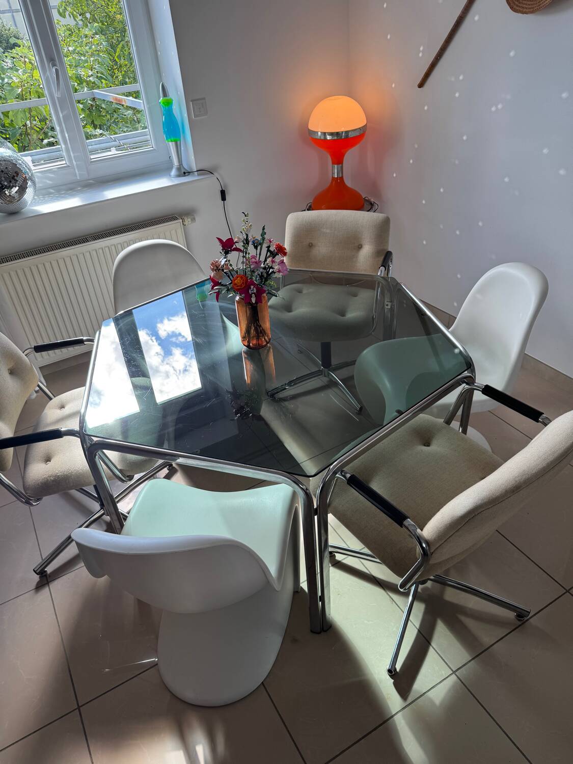 Table de salle à manger hexagonale, 1970