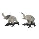 Pair of elephant paperweights, veined marble, 80s - France