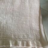 Monogrammed napkins with openwork border and damask linen old linen