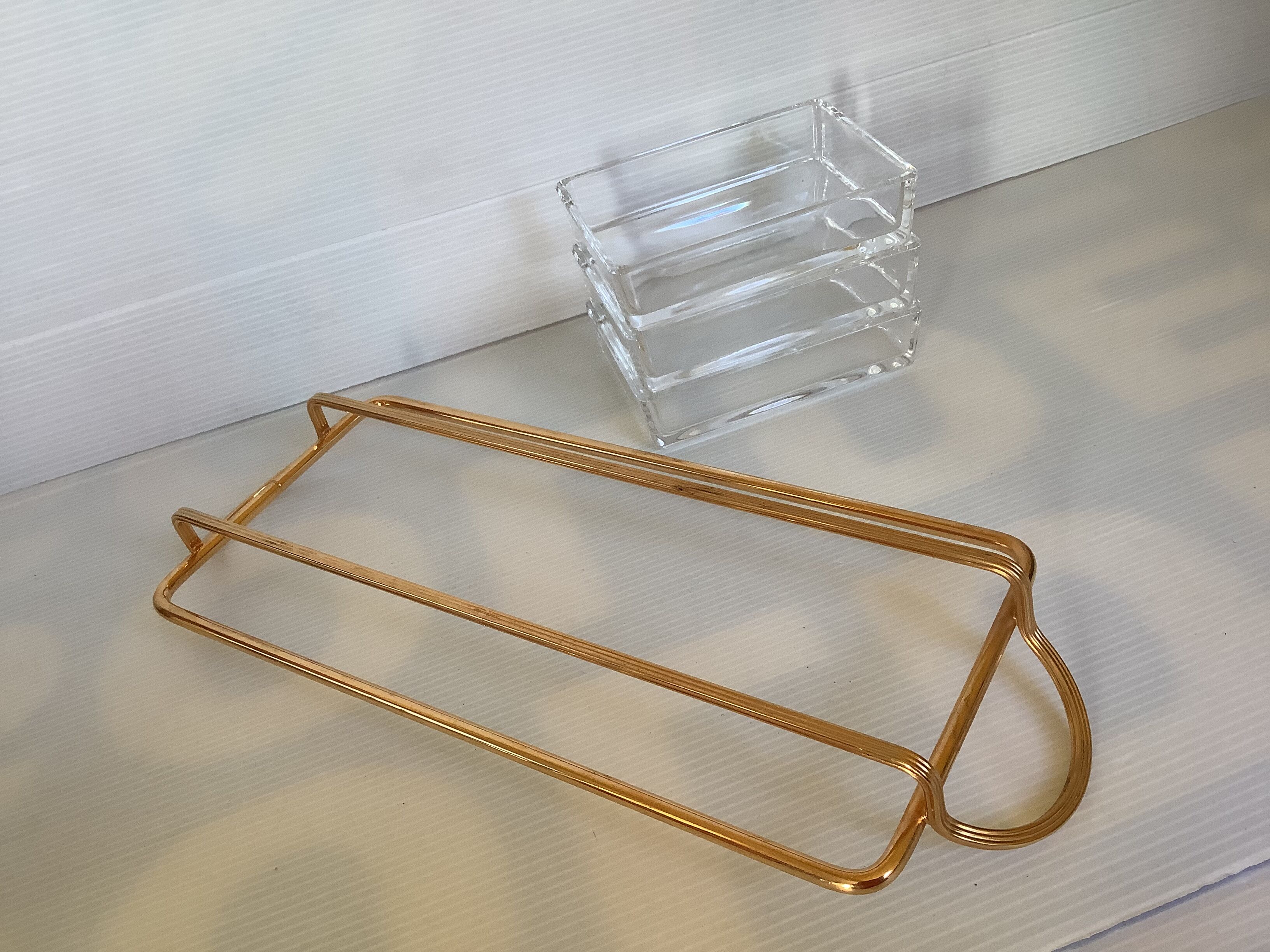 Golden servant 3 ramekins glass Italy