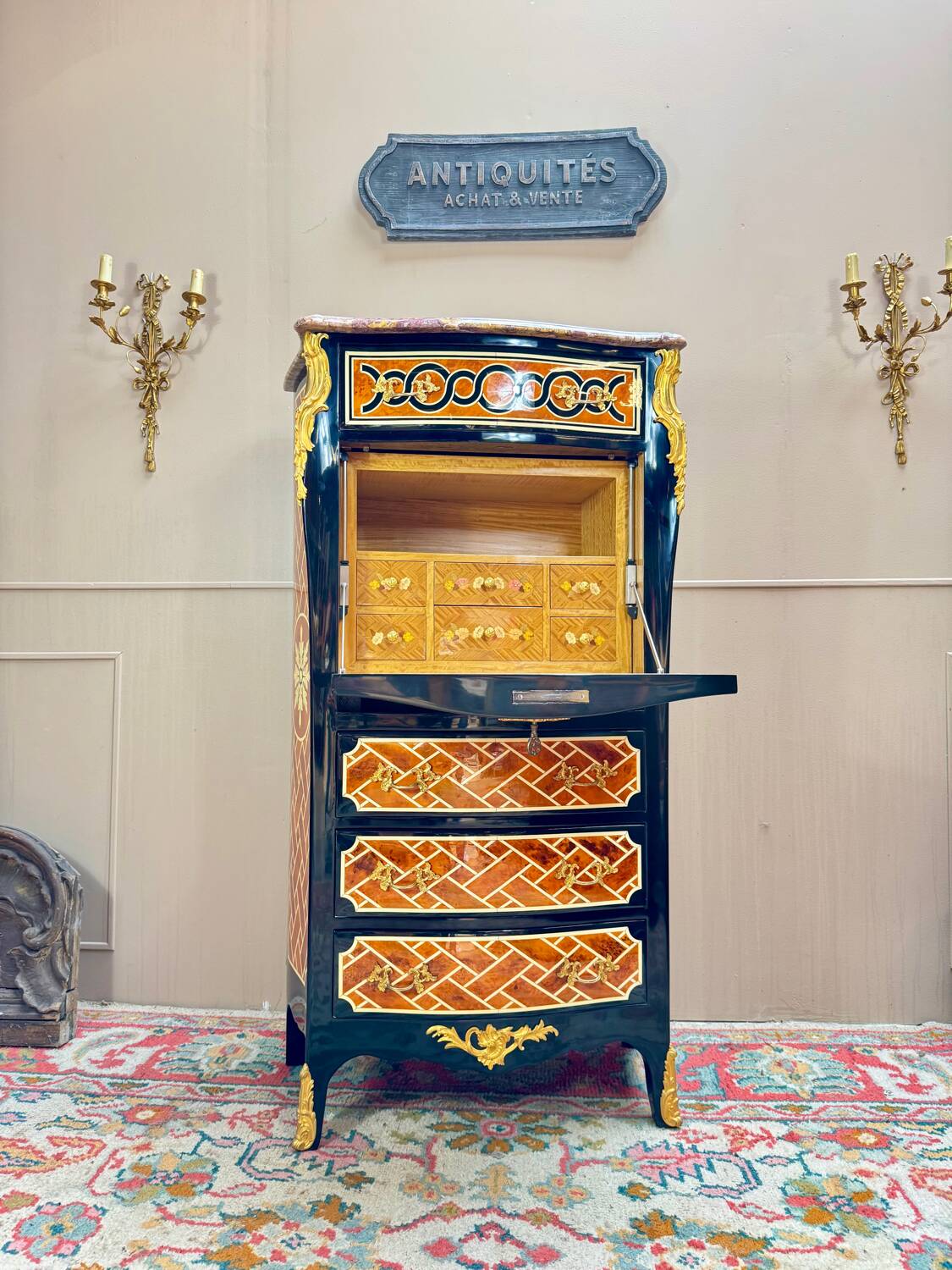 Maison Jansen Louis XV Style Veneer Secretary