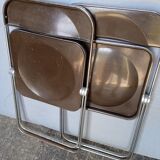 Pair 2 Piretti chairs / plia castelli signed