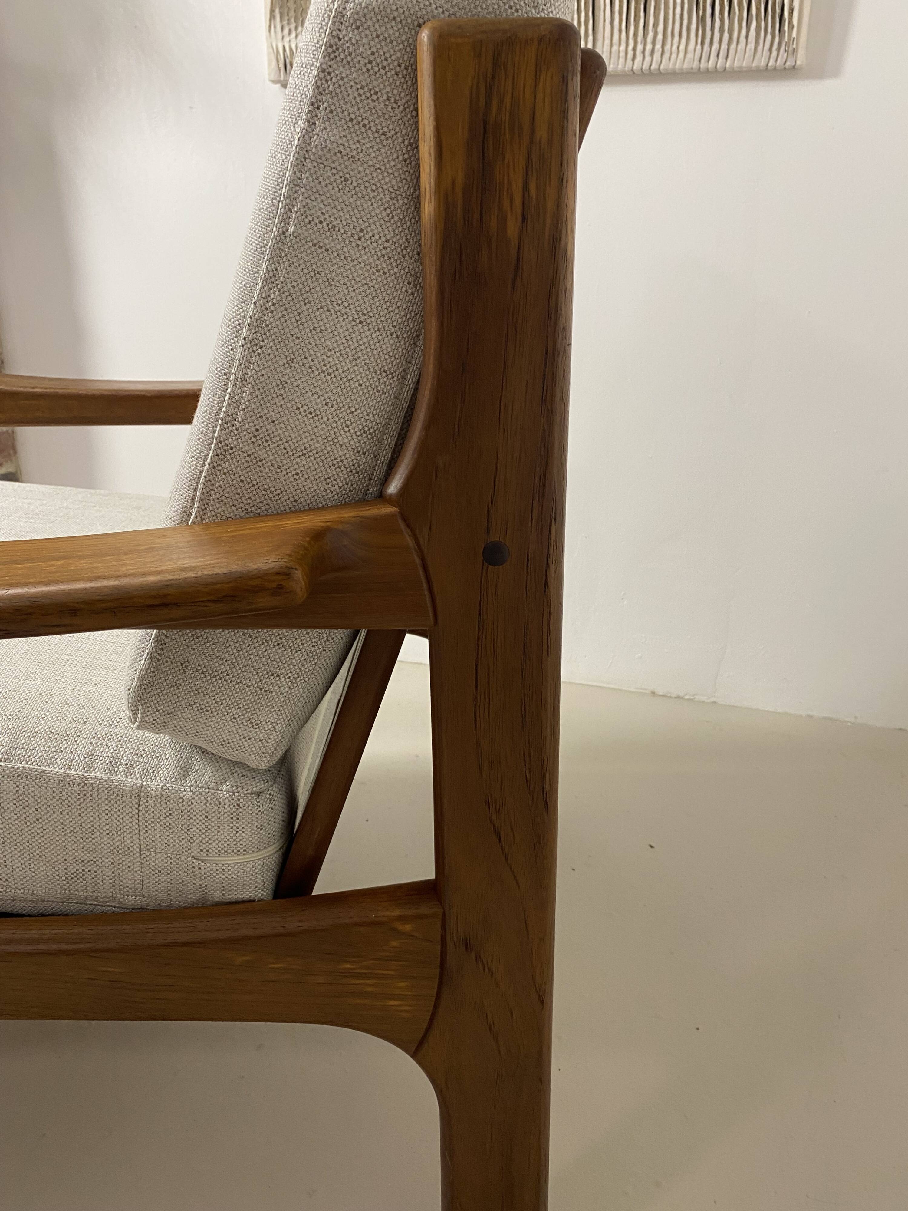 Danish teak armchair and ottoman, 1960s