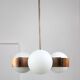 Vintage Italian Copper & Opaline Glass Chandelier