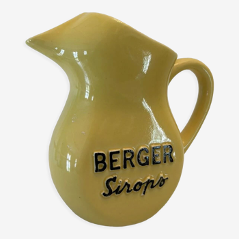 Old yellow pitcher anisette berger syrups, vintage bistro decoration