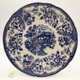 6 Flat blue blue plates "Flowers"