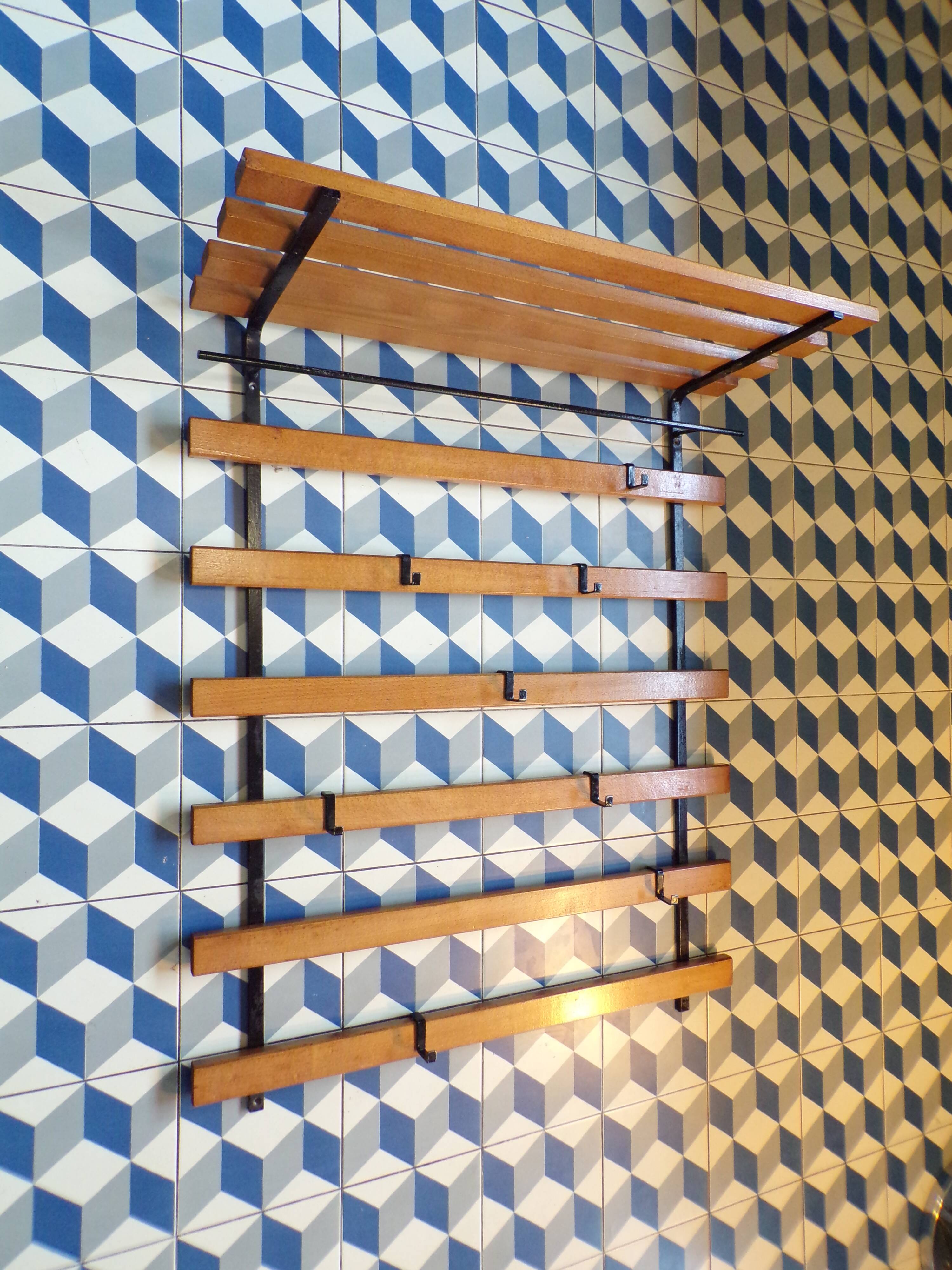 portemanteau vestiaire mural 1970