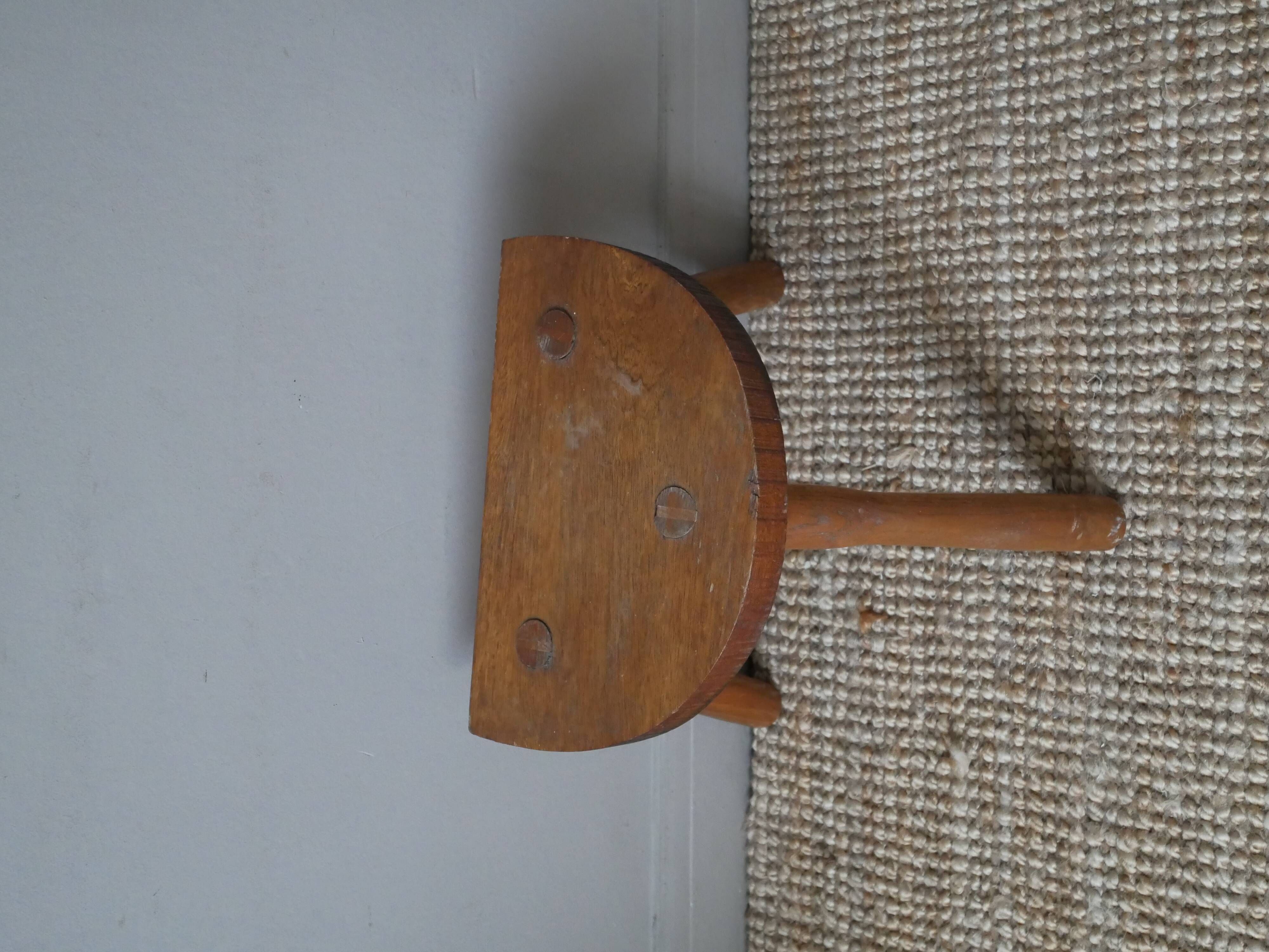 Handmade tripod milking stool plant holder Scandinavian countryside decoration folk art