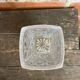Vintage 1970s Rectangular Moulded Glass Vase with Sun Decoration #D757