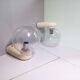 Pair of bubbled glass and plastic wall lamps by Dietsche, Germany
